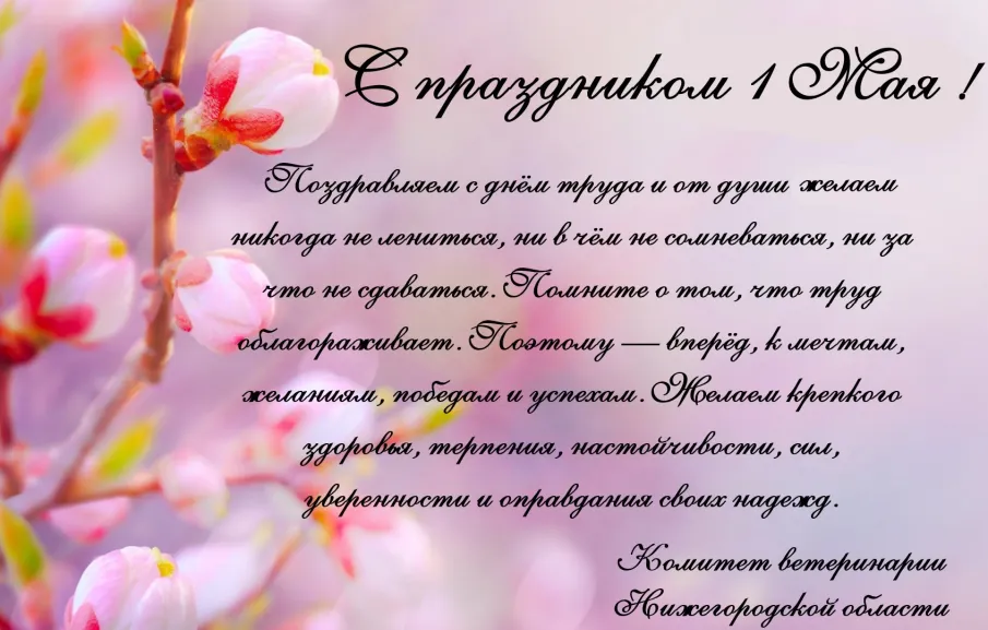 С 1 Мая праздником Весны и Труда!