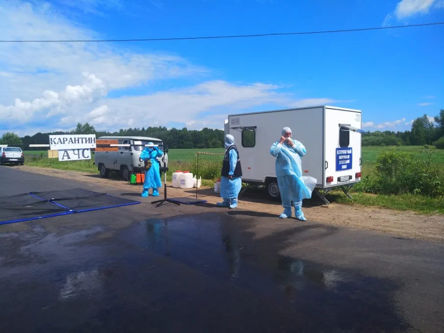 Совместные учения ГУФСИН России по Нижегородской области, государственной ветеринарной службы Нижегородской области, органов МСУ Лысковского района по ликвидации очага африканской чумы свиней